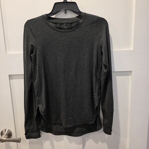 Athleta Uptempo Long Sleeve Athletic Top Womens Sz XS Heathered Gray Yoga Casual